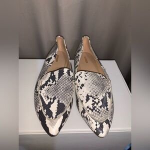 Express Snakeskin Slip On Flats